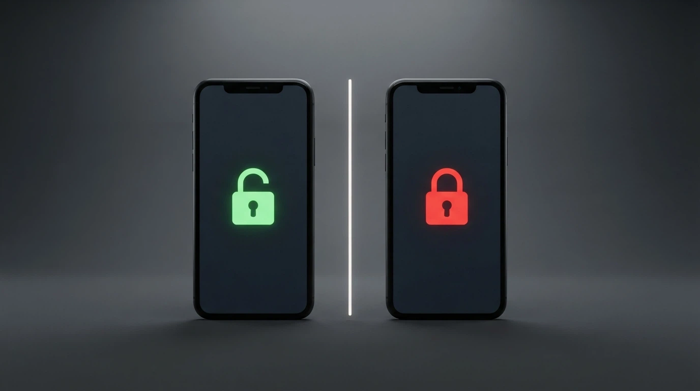 Un lucchetto aperto accanto alla scritta Accesso consentito e uno chiuso con Accesso negato, sovrapposti a due schermate di casinò diverse