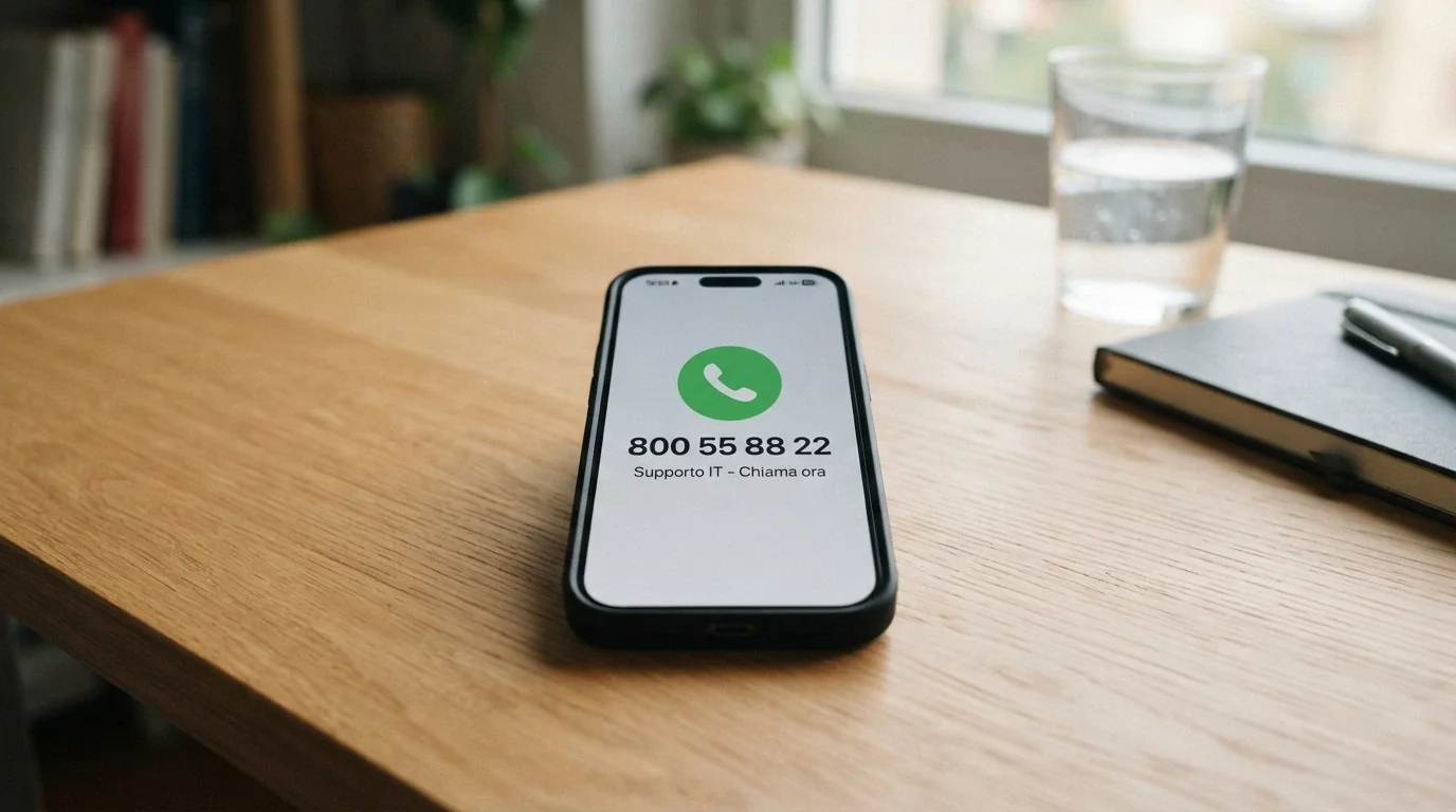 Un telefono con il numero verde 800 55 88 22 sullo schermo, affiancato al logo dell'Istituto Superiore di Sanità
