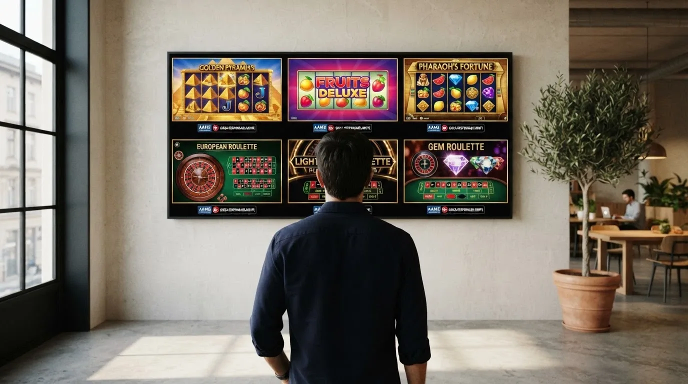Una vista ordinata di schermate di casinò ADM con i rispettivi loghi, affiancati come in una comparazione