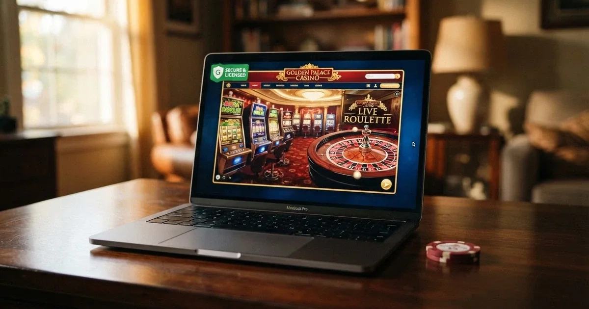 Interfaccia di un casinò online con concessione ADM, logo dell'Agenzia delle Dogane e dei Monopoli in evidenza sulla homepage
