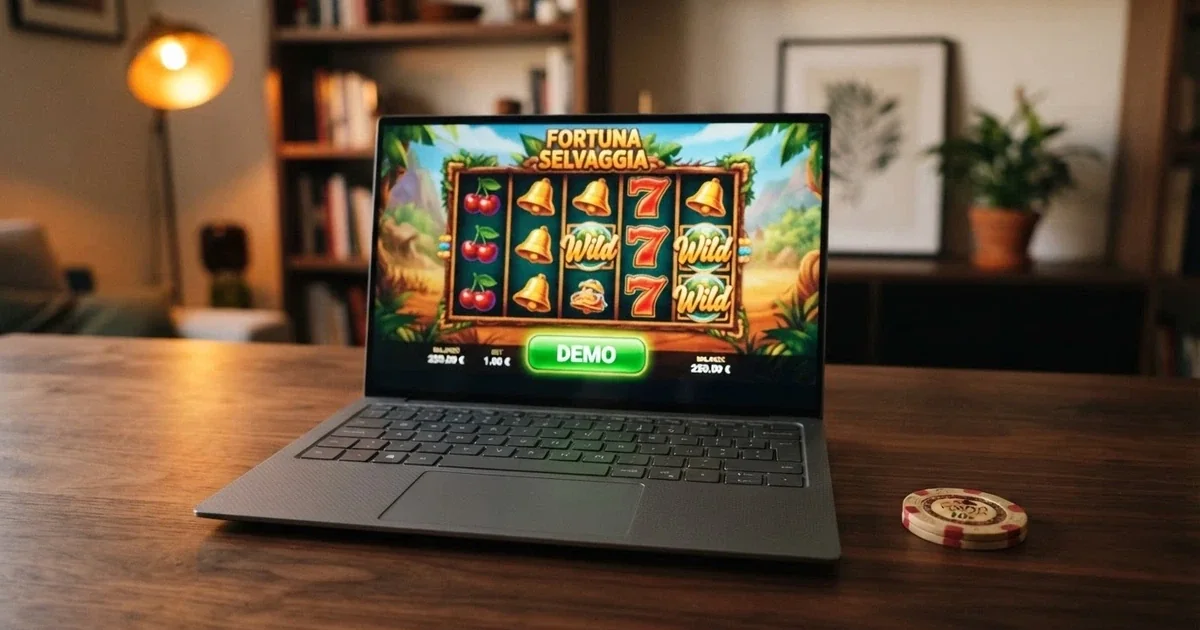 Interfaccia di un casinò online ADM in modalità demo con slot machine gratuite e pulsante «Gioca senza registrazione»
