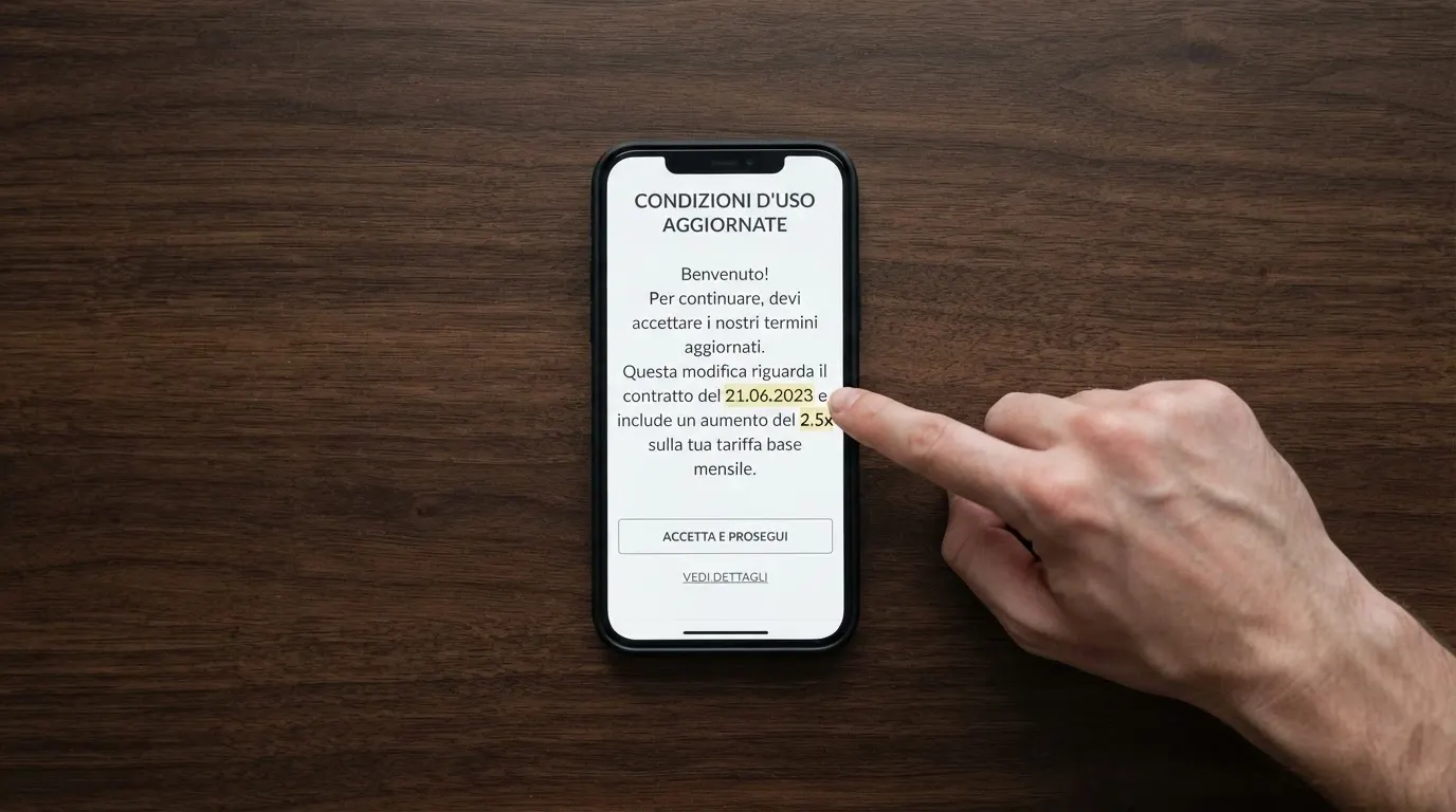 Un primo piano di un telefono o schermo che mostra i termini e condizioni di un bonus di benvenuto, con il requisito di puntata e la scadenza evidenziati