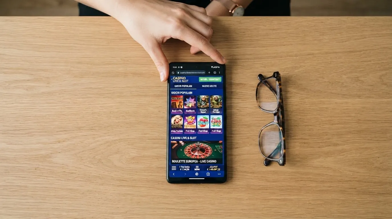 Smartphone con il sito del Casinò di Sanremo aperto nel browser mobile