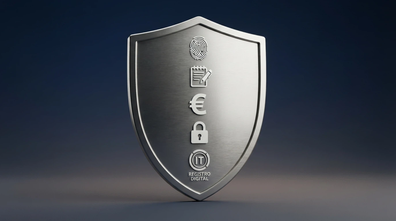 Logo ufficiale dell'Agenzia delle Dogane e dei Monopoli su sfondo istituzionale con icone dei requisiti di registrazione