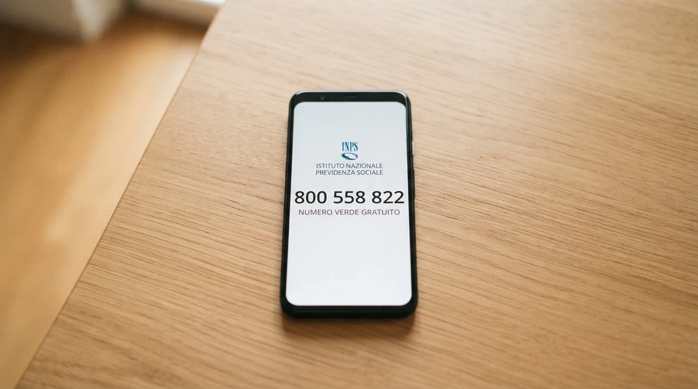 Il telefono di una persona con il numero 800 558 822 composto sullo schermo e il logo dell'Istituto Superiore di Sanità visibile.