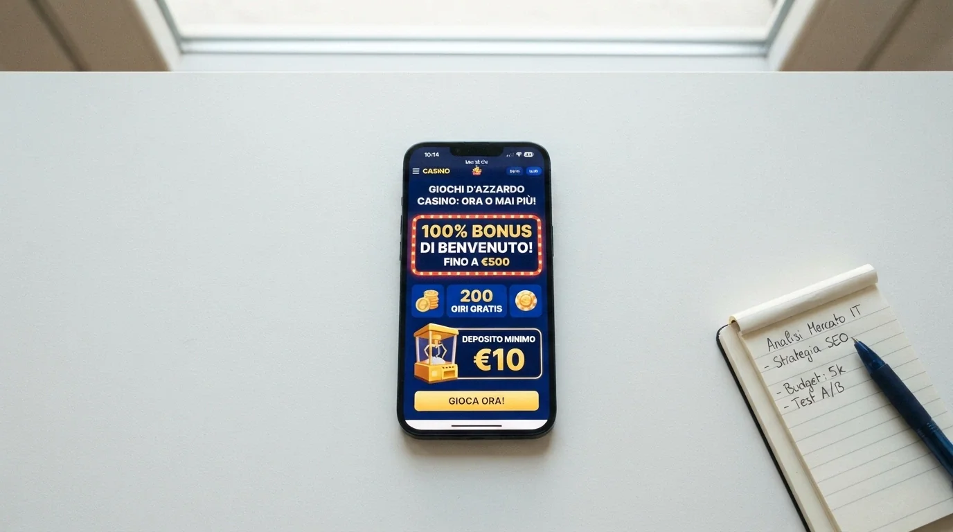 La pagina promozionale di un casinò offshore che mostra il pacchetto bonus crab con deposito minimo, percentuale di match e giri gratuiti